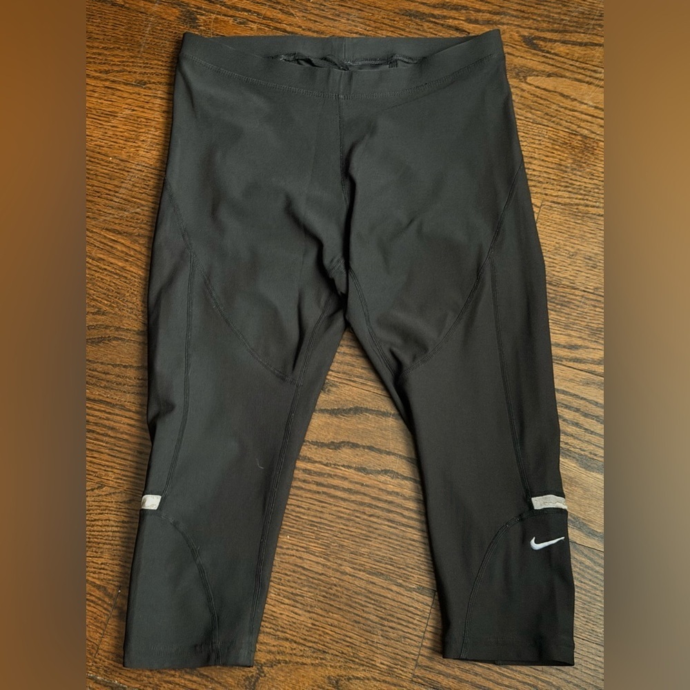 Nike Black Capris with White Accents